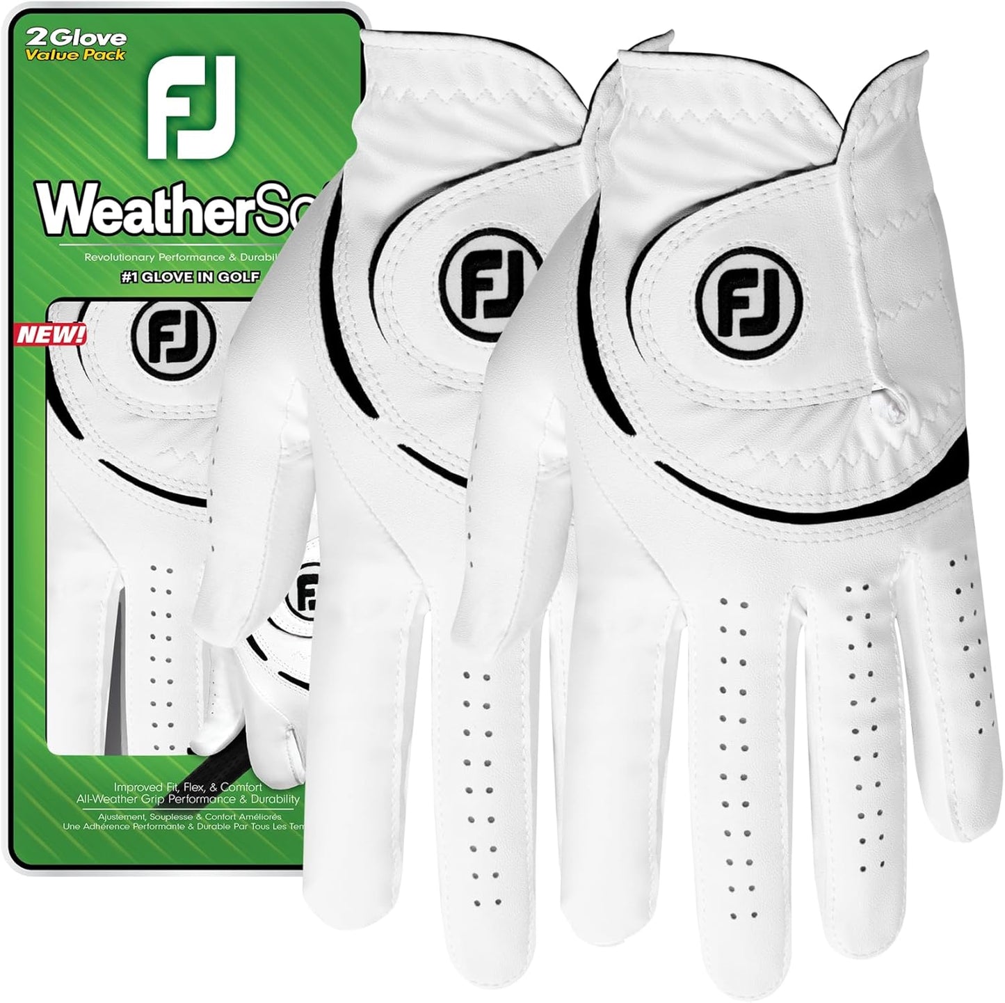 FootJoy WeatherSof 2-Pack Womens Glove 2024 White/Black