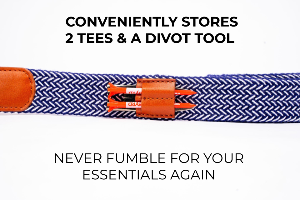 THE BRAIDED BYRD GOLF BELT - Red & White Bluebyrd