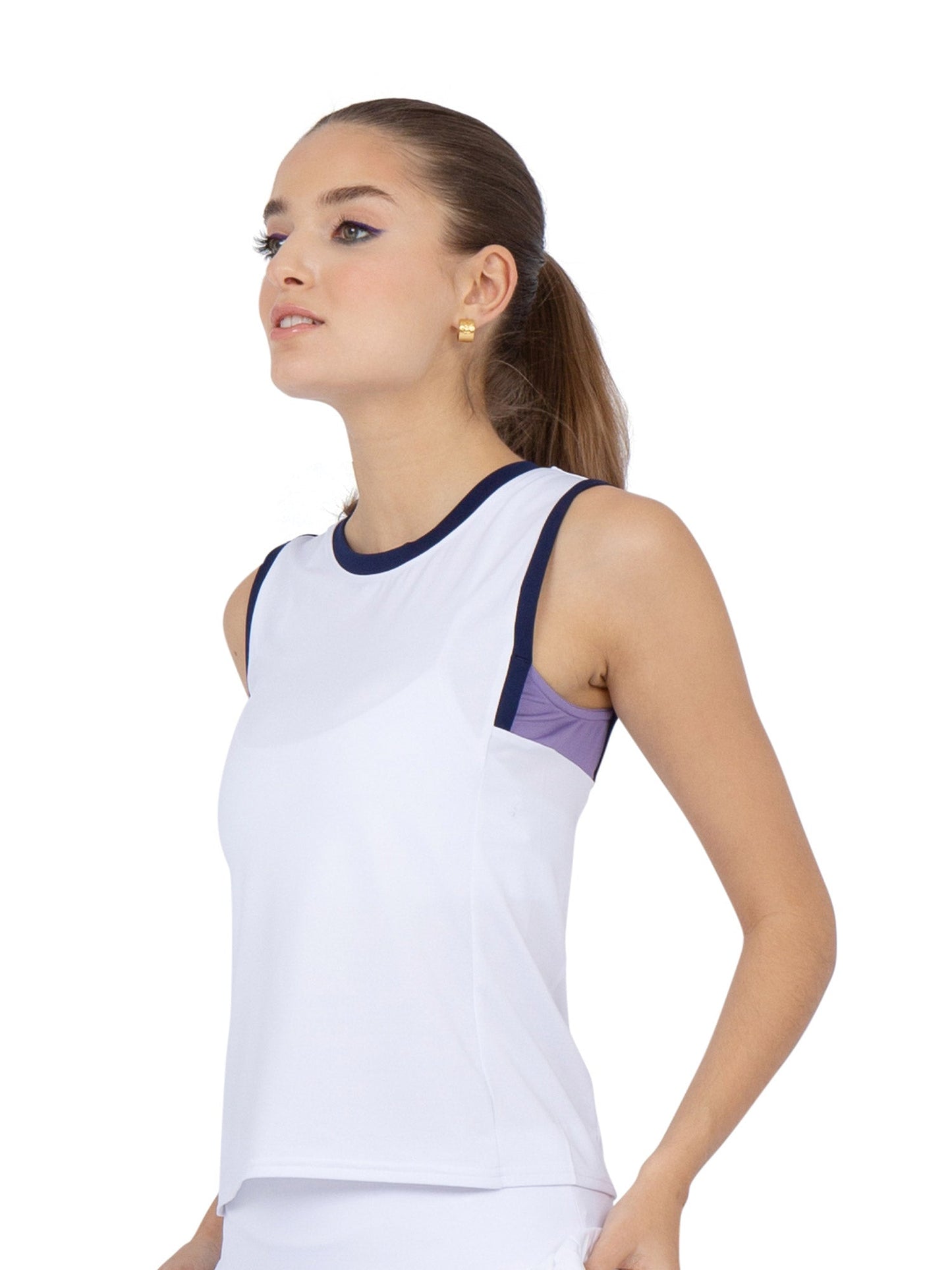 Harper Performance Tank - White/Lavender Combo