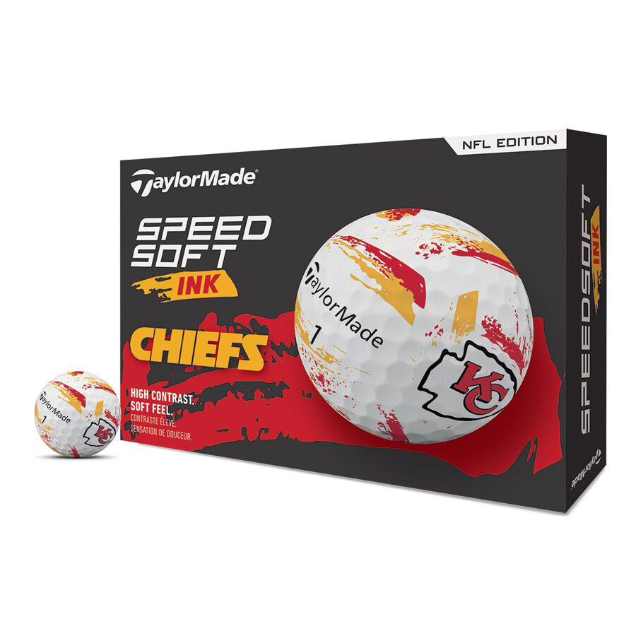 TaylorMade Speed Soft Ink NFL Chiefs Golf Balls