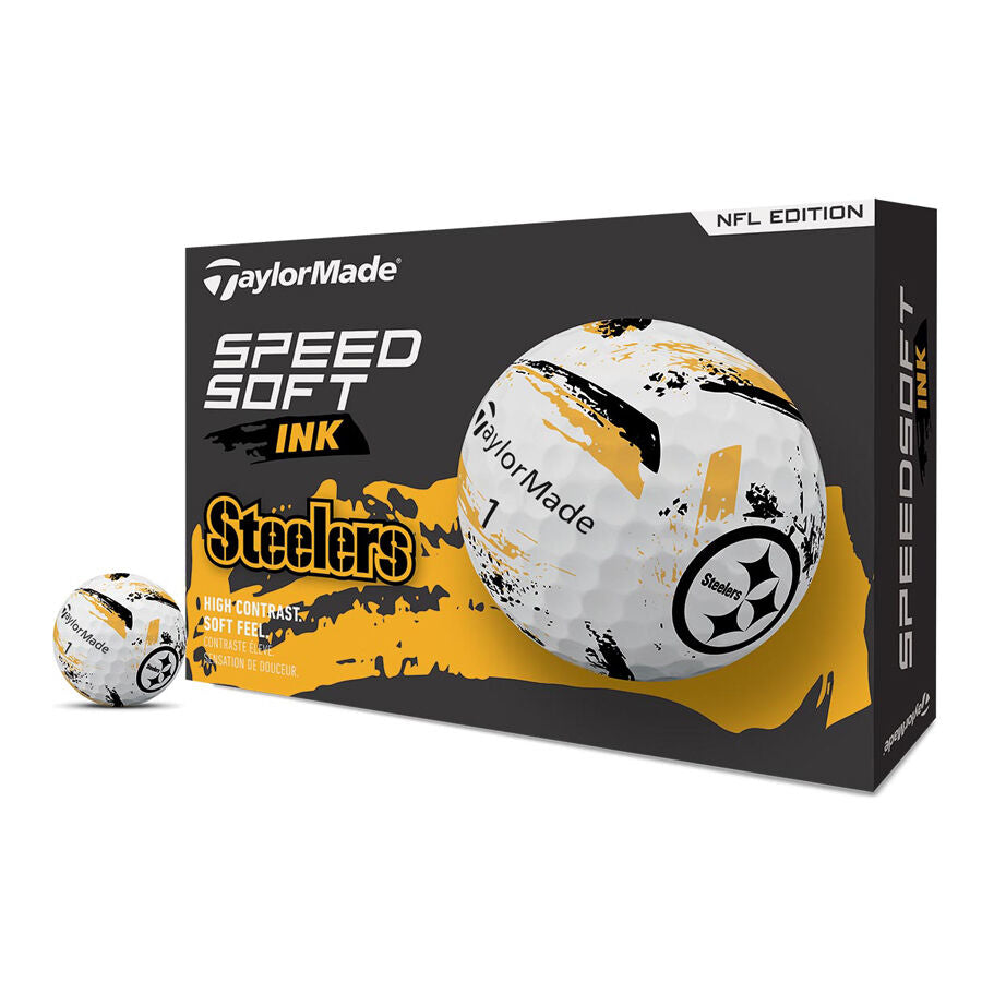 TaylorMade Speed Soft Ink NFL Steelers Golf Balls