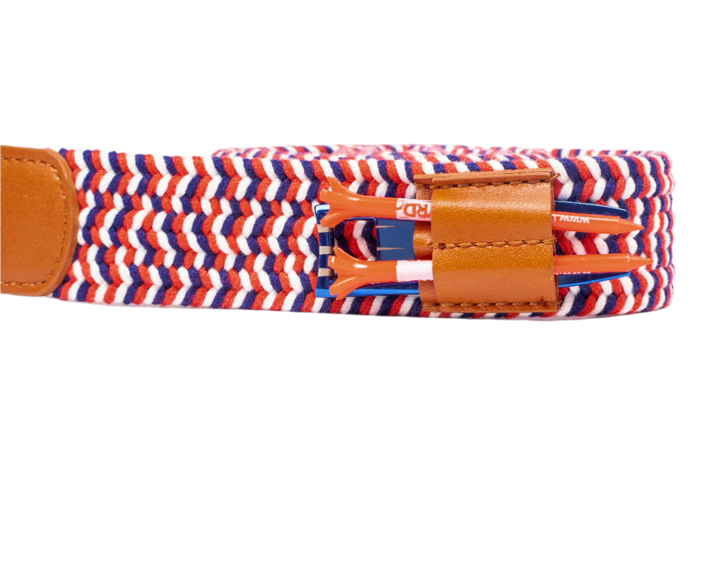 THE BRAIDED BYRD GOLF BELT - Red & White Bluebyrd