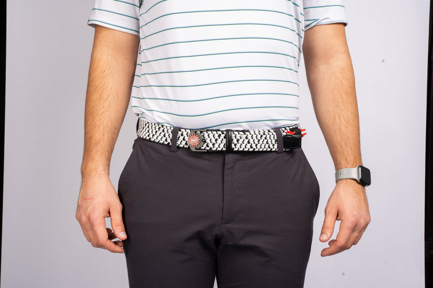 THE BRAIDED BYRD GOLF BELT - Black Capped Chickadee