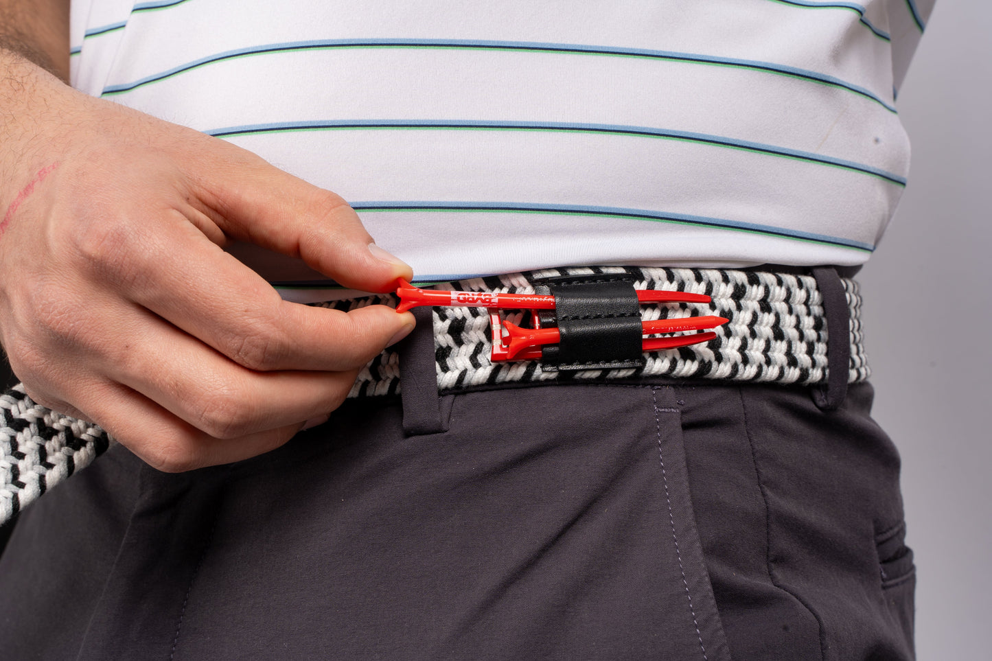 THE BRAIDED BYRD GOLF BELT - Black Capped Chickadee