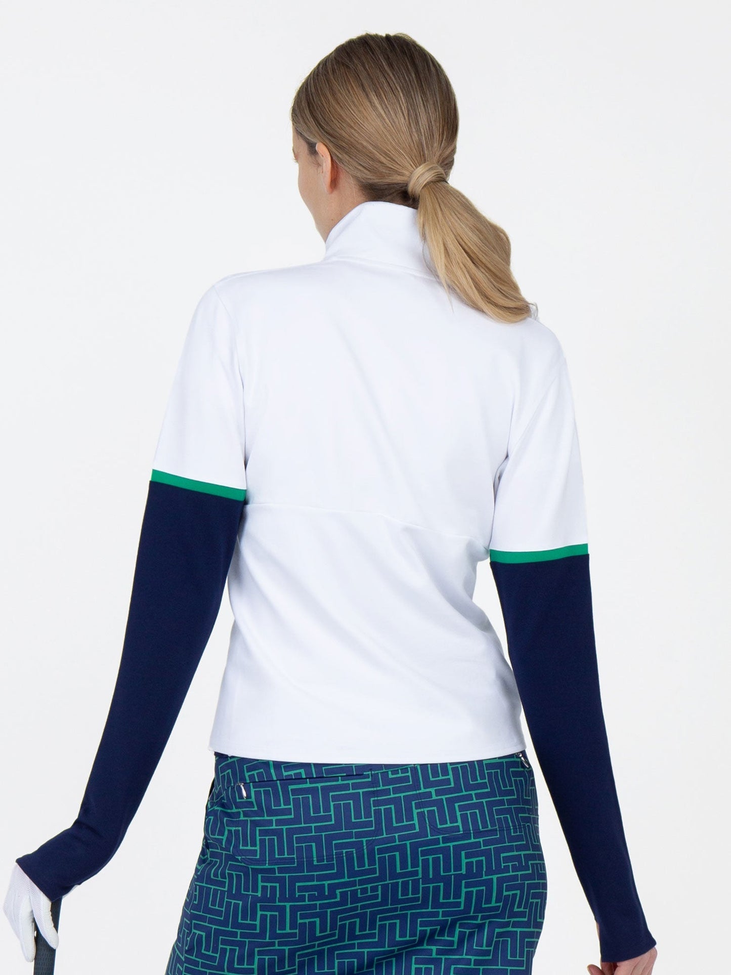 Logan Performance Long Sleeve Half Zip - White/Ink