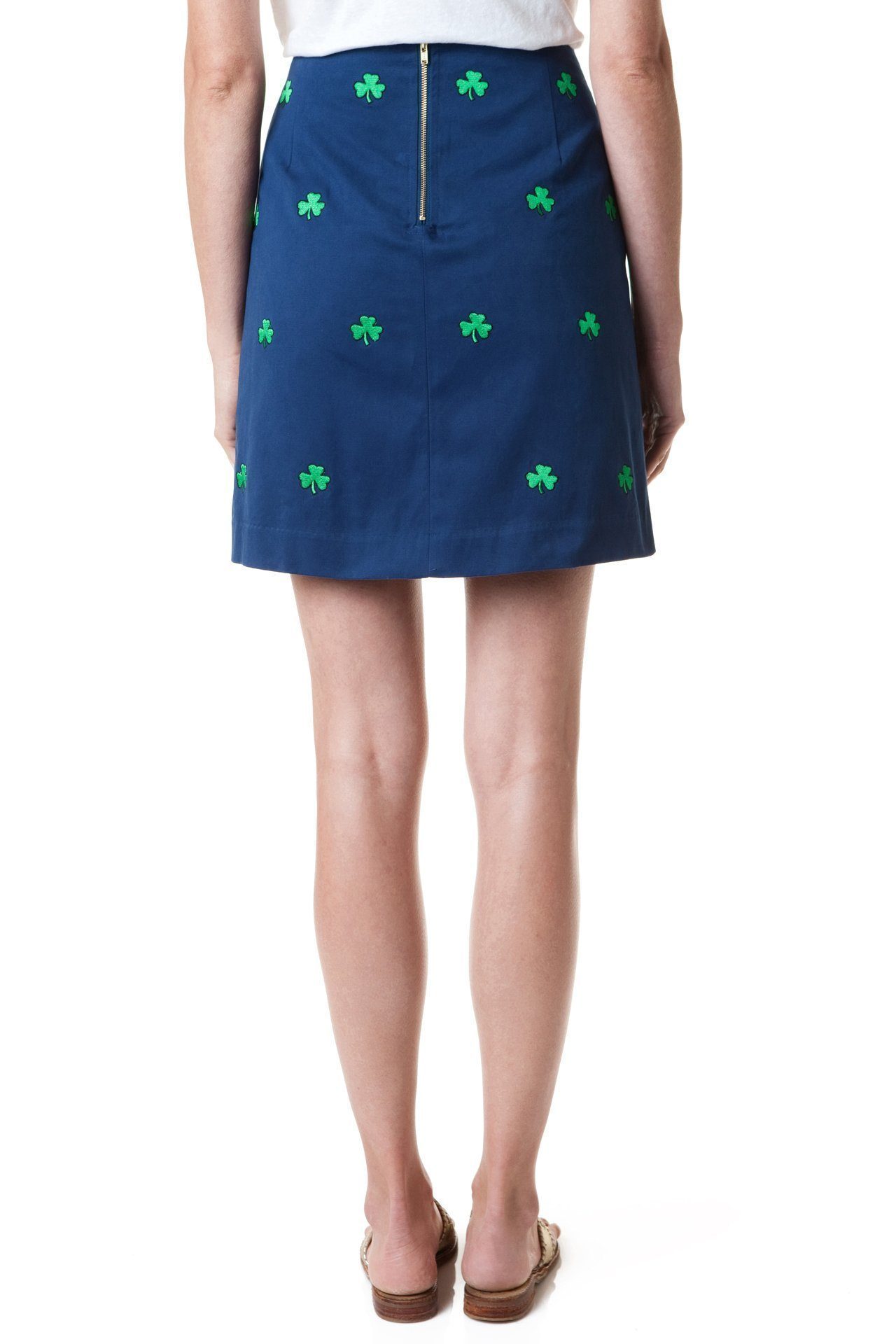 Ali Skirt Stretch Twill Navy with Shamrock 19"