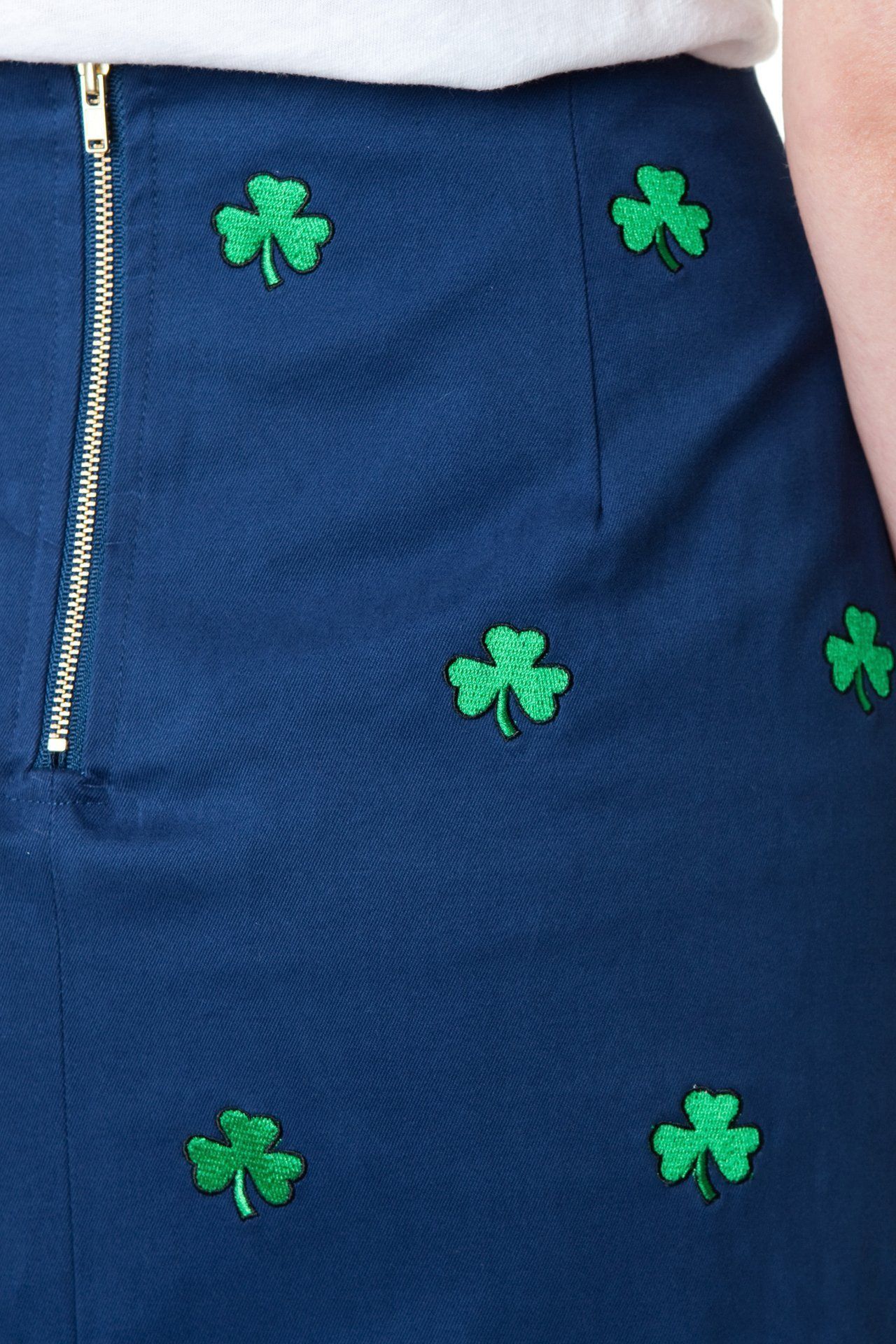 Ali Skirt Stretch Twill Navy with Shamrock 19"
