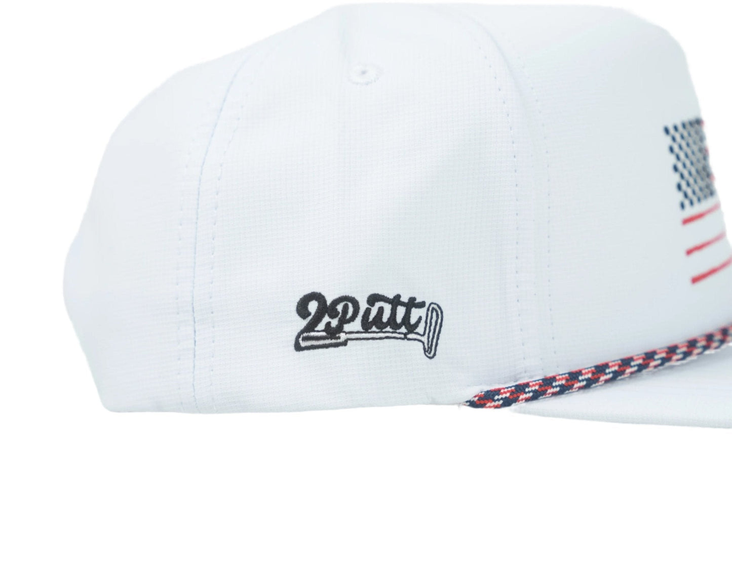 American Flag Rope Flat Bill Hat