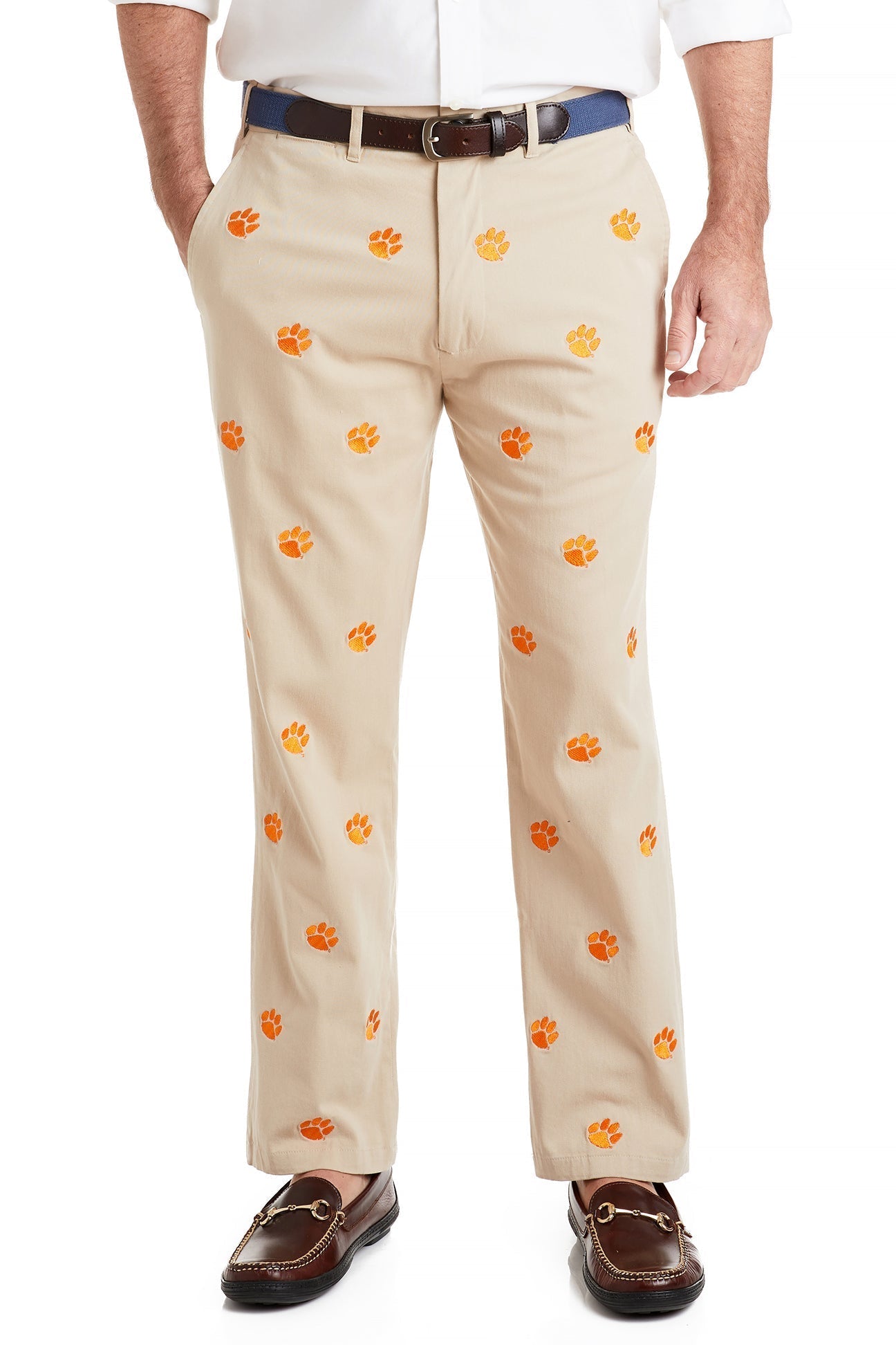 Collegiate Stretch Twill Pant Khaki with Clemson