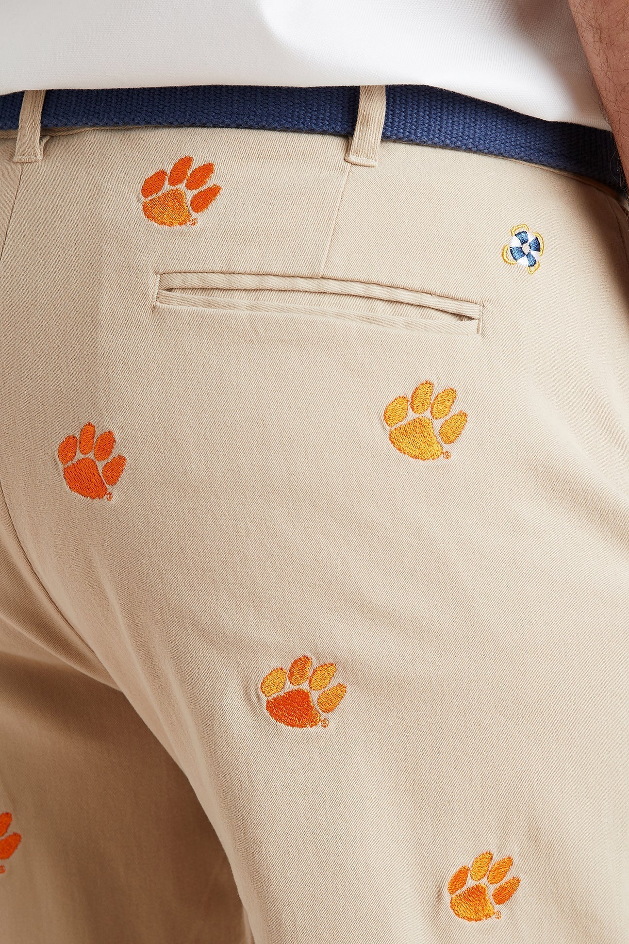 Collegiate Stretch Twill Pant Khaki with Clemson