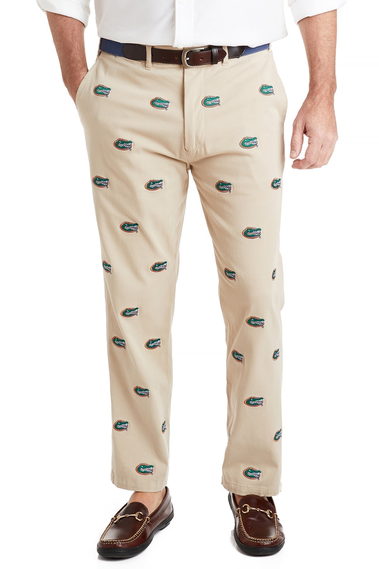 Collegiate Stretch Twill Pant Khaki with University of Florida Gators