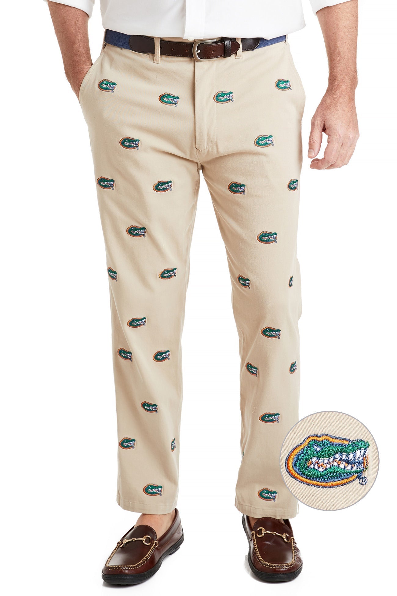 Collegiate Stretch Twill Pant Khaki with University of Florida Gators