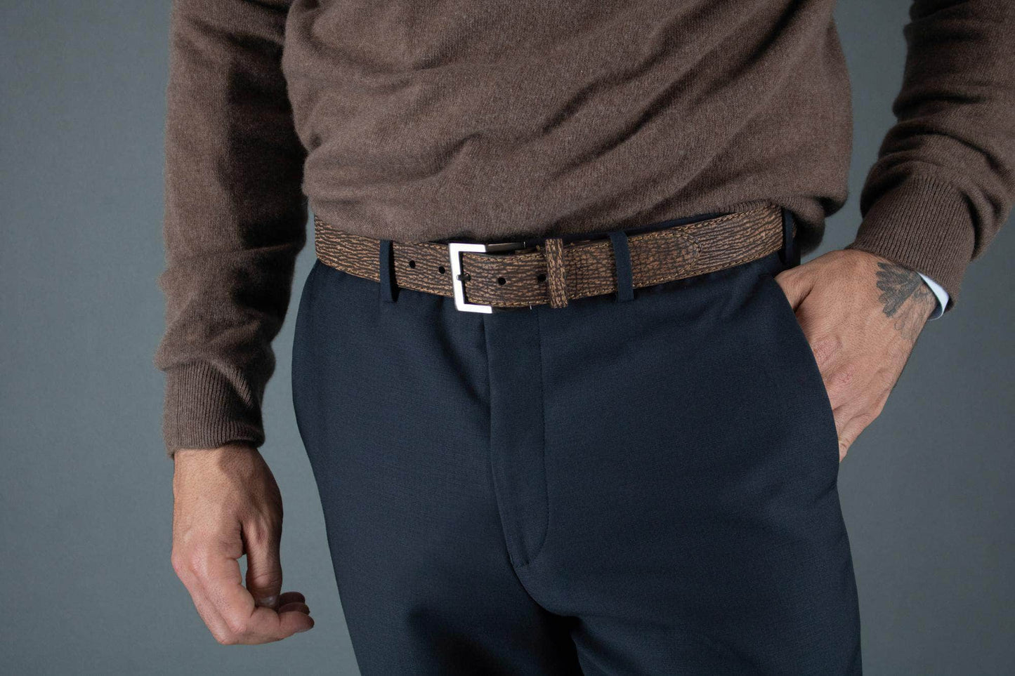 35mm Genuine Shark Skin Belt