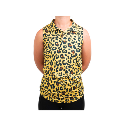 Womens Cheetah Leopard Polo