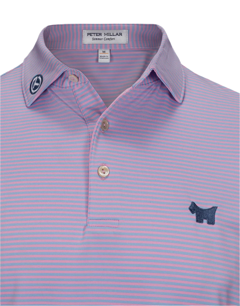 Scotty Cameron x Peter Millar - Men's Hales Performance "Circle T" Dog Pink Jersey Polo Shirt