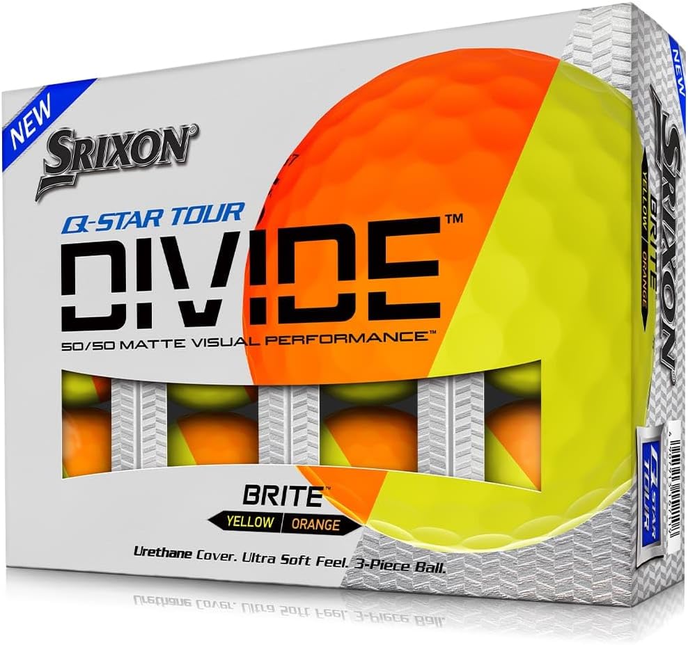 Srixon Q-Star Tour Divide 3 Brite Yellow & Orange Golf Balls