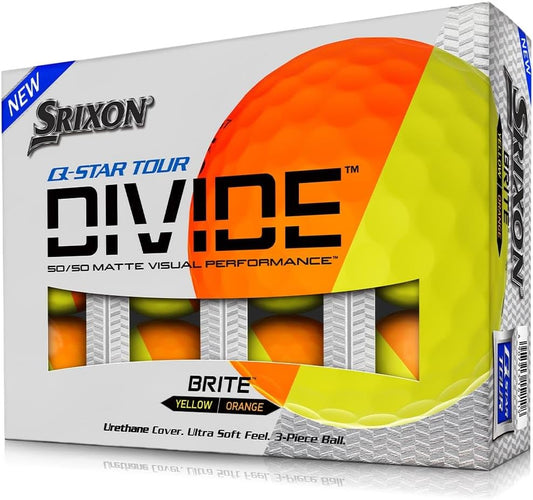 Srixon Q-Star Tour Divide 3 Brite Yellow & Orange Golf Balls