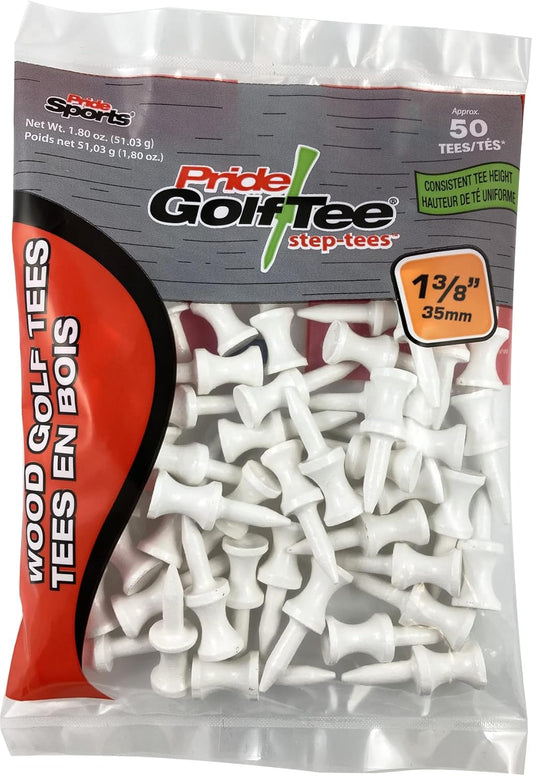 Pride Sports 1 3/8" - 50 Count White Step Tees