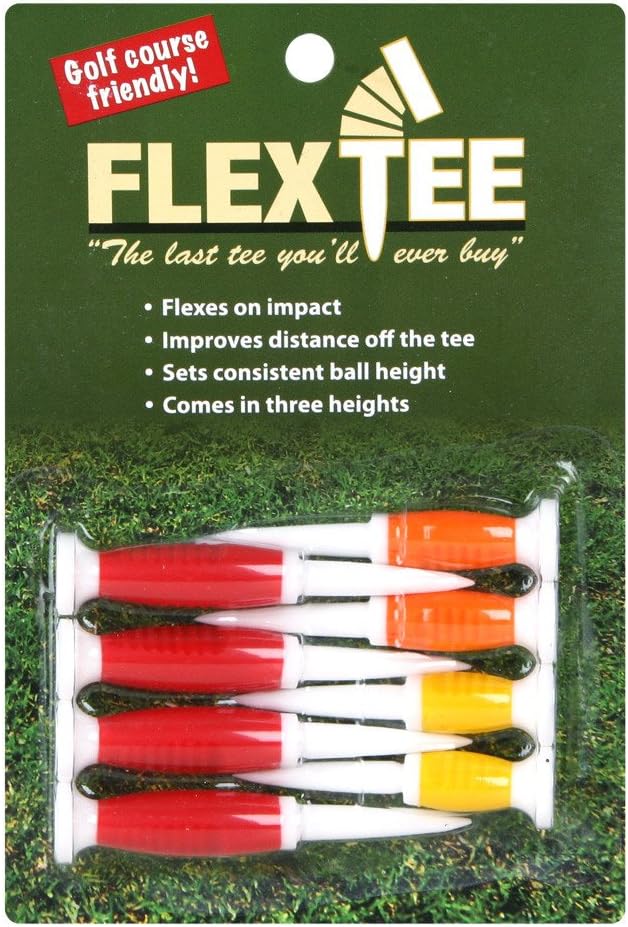 FlexTee Three Specific Tee Heights - 8 Count Red/Orange/Yellow Tees