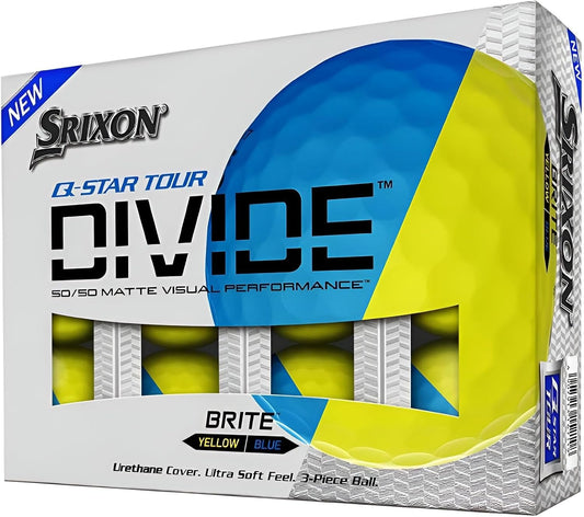 Srixon Q-Star Tour Divide 3 Brite Yellow & Blue Golf Balls