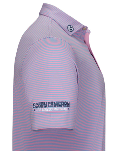 Scotty Cameron x Peter Millar - Men's Hales Performance "Circle T" Dog Pink Jersey Polo Shirt