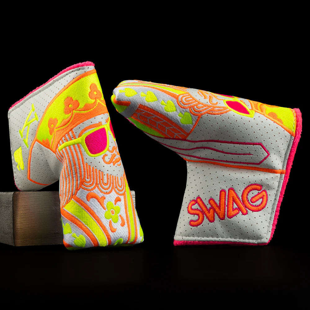 Swag Golf - White/Orange and Bolt King Blade Putter Headcover