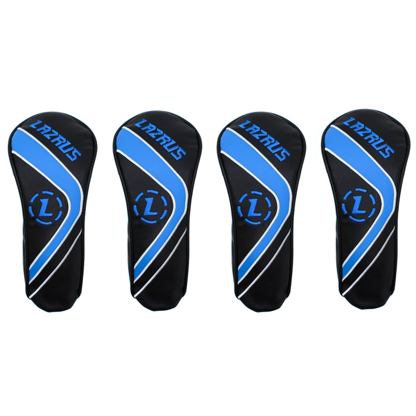 Lazrus Golf - Premium Black Hybrid Wood Head Covers | Individuals or Sets