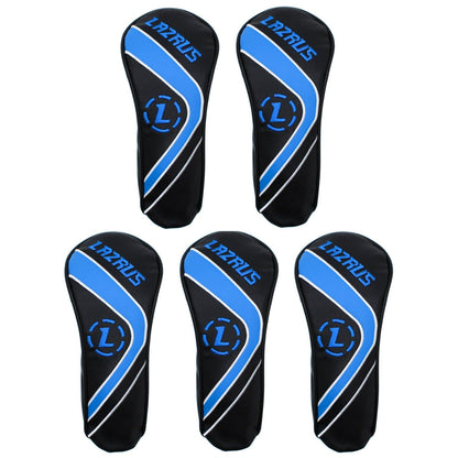 Lazrus Golf - Premium Black Hybrid Wood Head Covers | Individuals or Sets