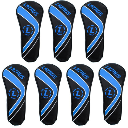 Lazrus Golf - Premium Black Hybrid Wood Head Covers | Individuals or Sets