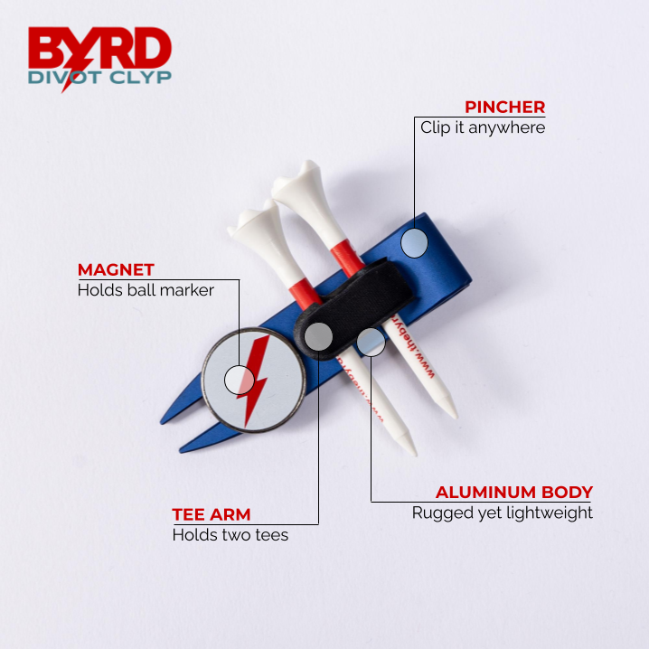 THE BYRD GOLF DIVOT CLYP - Red Finch