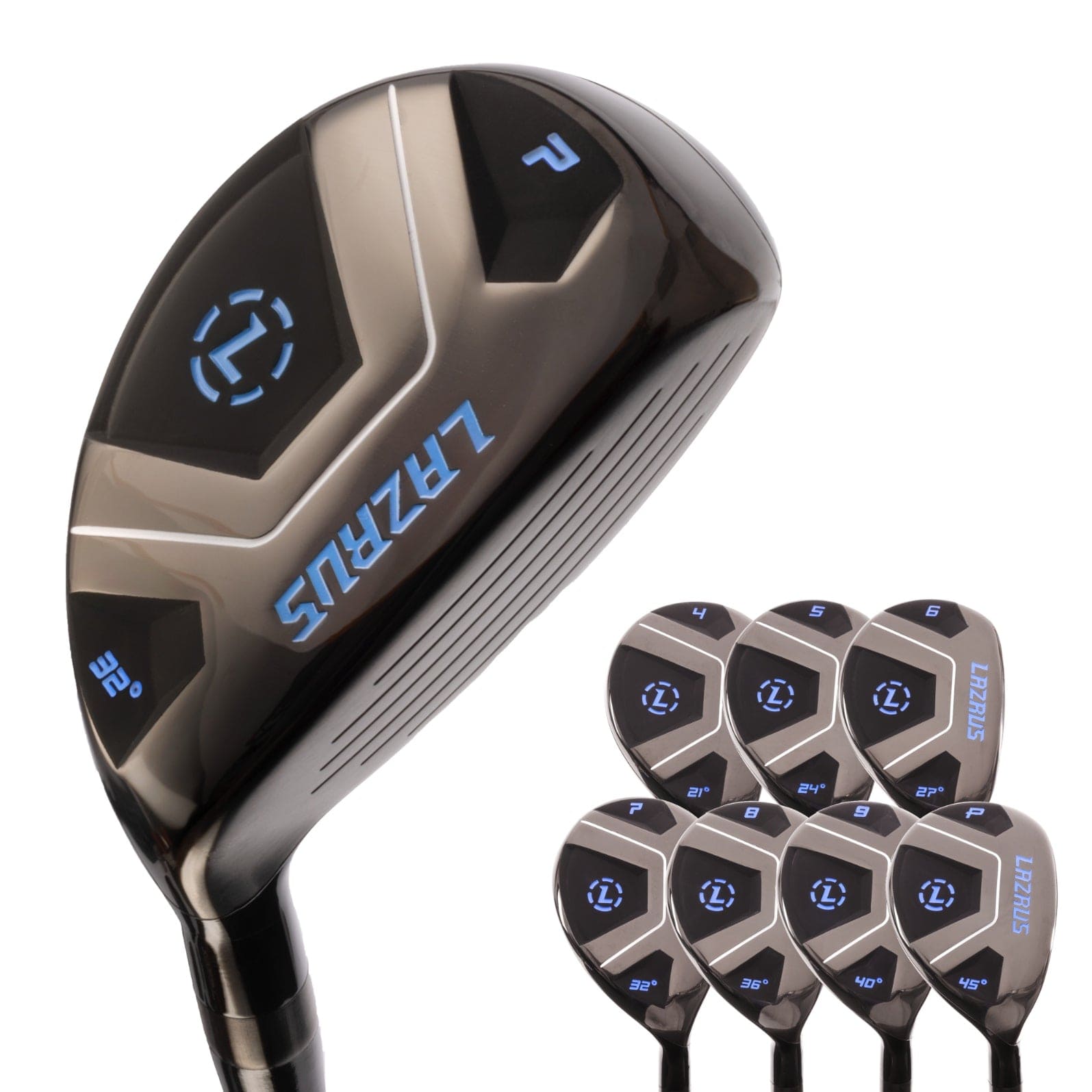 Lazrus Golf - 13 pc Set - Driver, 3 Wedges Set, Hybrids (4-PW), Putter & Bag (optional)