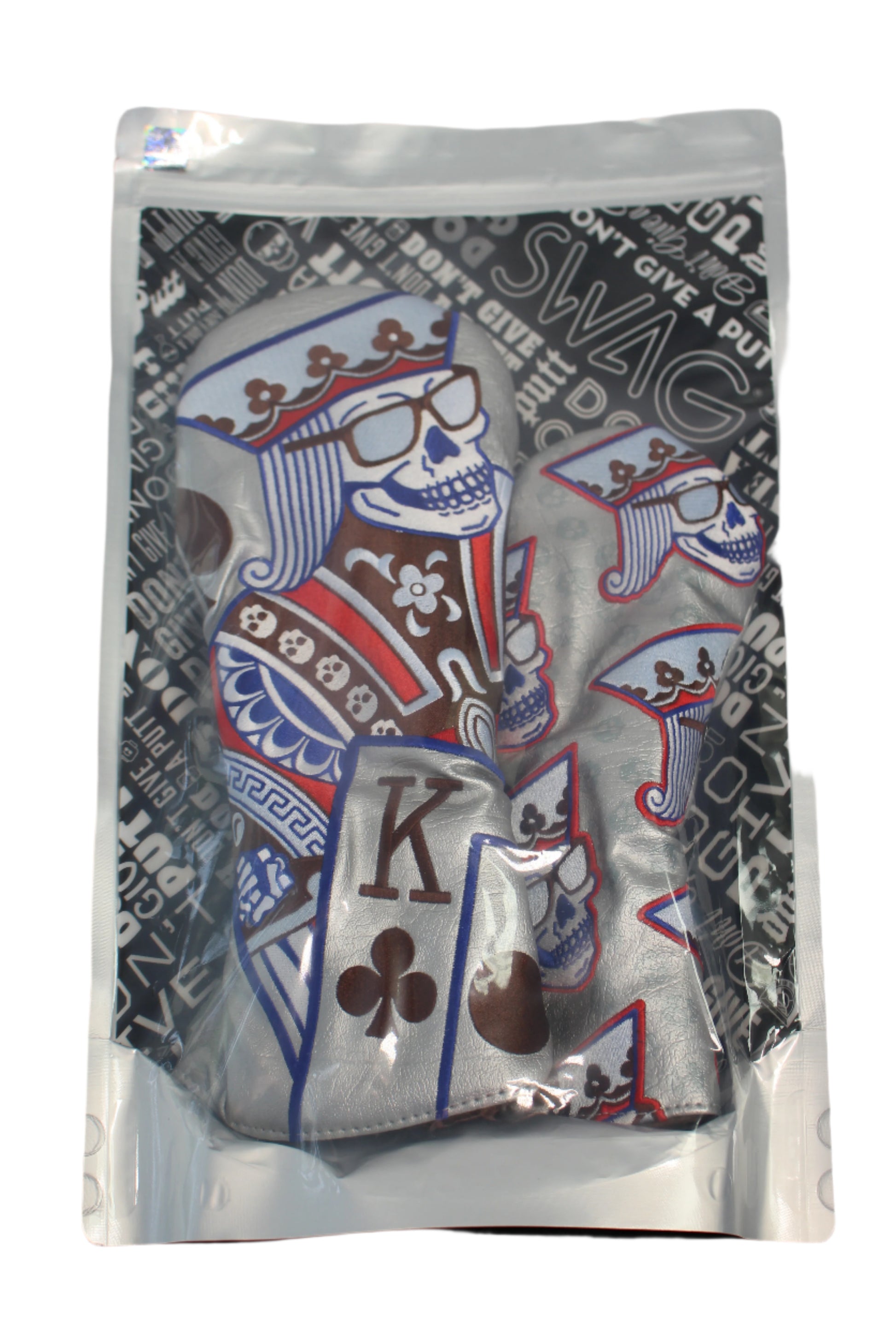 Swag Golf - Skeleton King of Candy Silver/Blue/Red Combo Wood Headcover Set