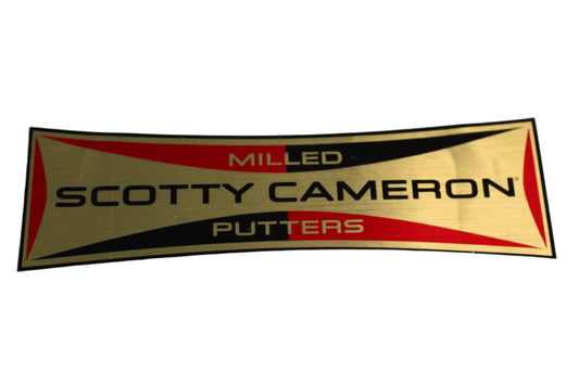 Scotty Cameron 2016 Retro Rectangle Gold/Red Large Sticker - 6.5" x 2.0"