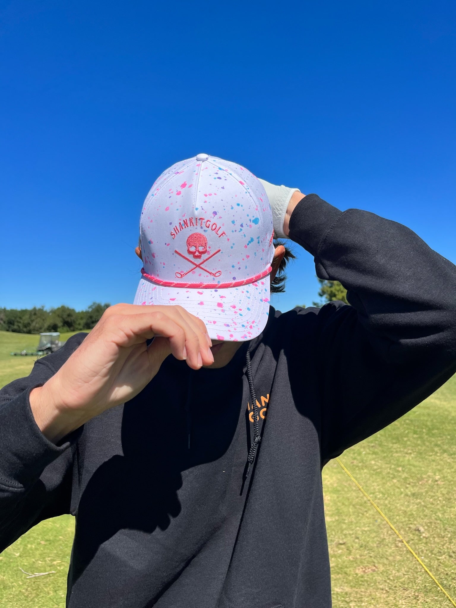 White Paint Splatter Golf Hat