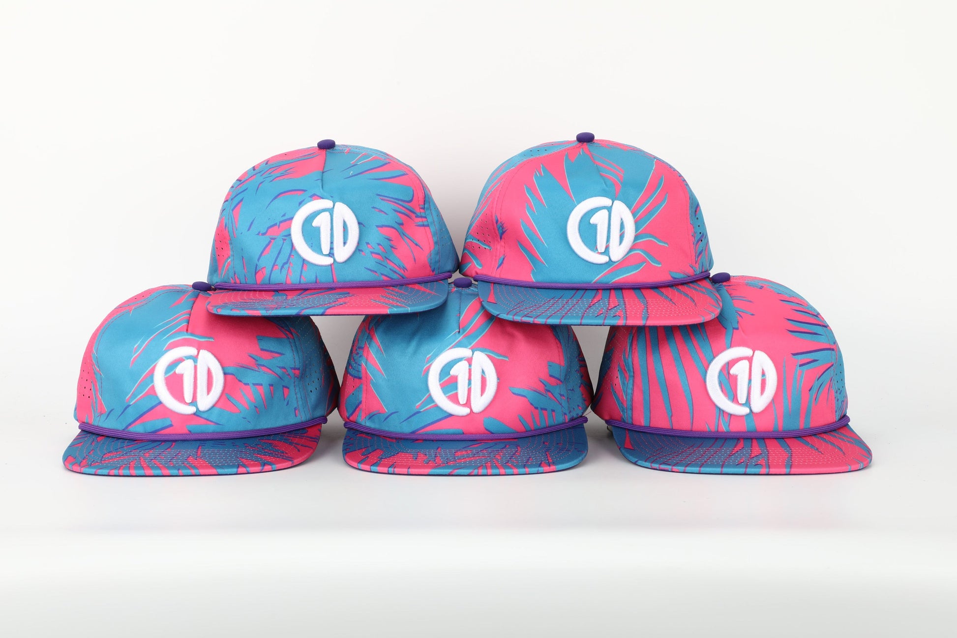 C1D Perforated Rope Snapback - Pink Floral