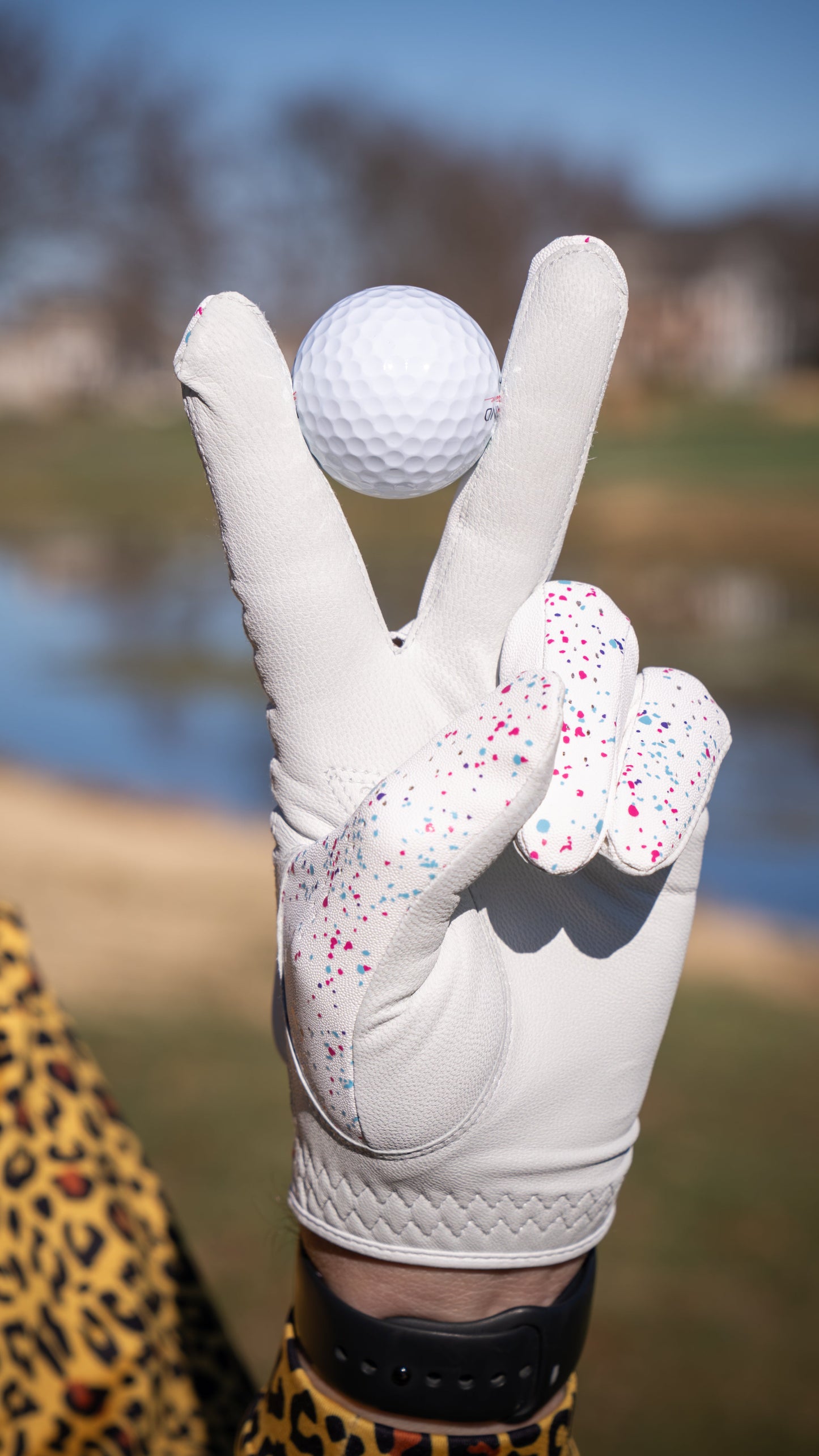 White Paint Splatter Golf Glove