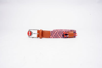 THE BRAIDED BYRD GOLF BELT - Red & White Bluebyrd
