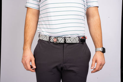 THE BRAIDED BYRD GOLF BELT - Black Capped Chickadee
