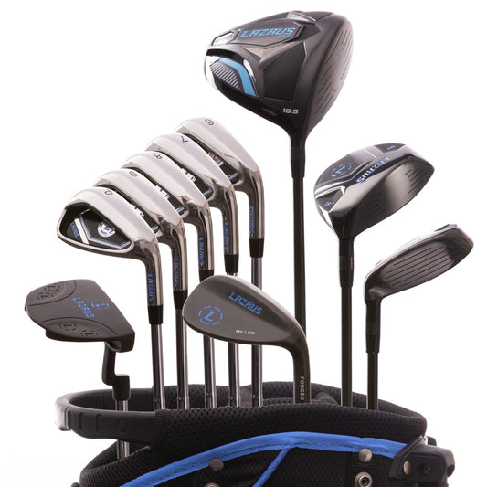 Lazrus Golf - 11 pc Set - Driver, 3W, 4H, 6-PW Irons, 56° Wedge, Putter & Bag