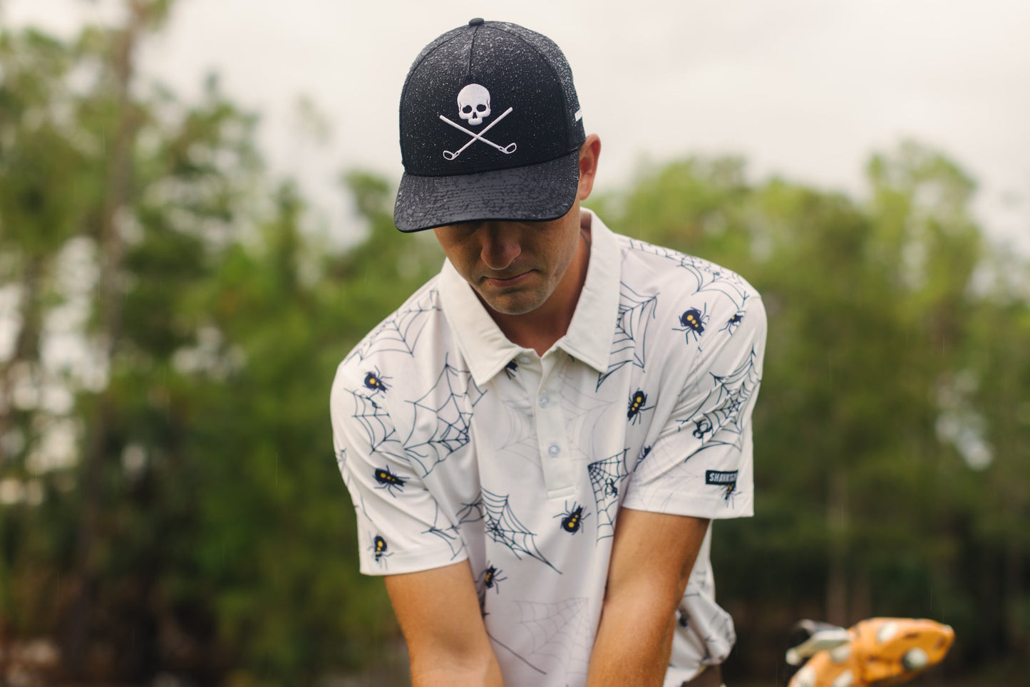 Skull And Crossbones Black Golf Hat