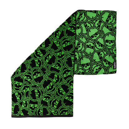 Swag Golf - Stacked Skulls Green/Black Golf Towel