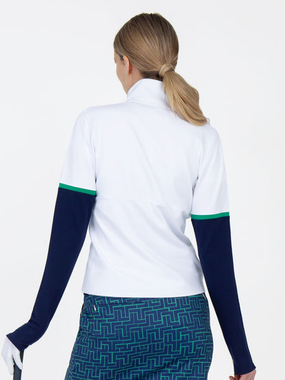 Logan Performance Long Sleeve Half Zip	- White/Ink