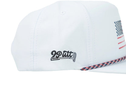 American Flag Rope Flat Bill Hat