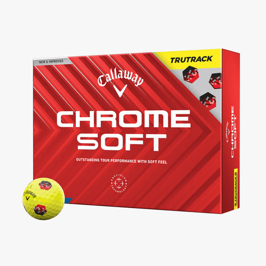 Callaway Chrome Soft TruTrack Yellow - Black & Red 2024 Golf Balls