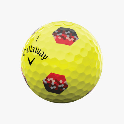 Callaway Chrome Tour TruTrack Yellow - Black & Red 2024 Golf Balls