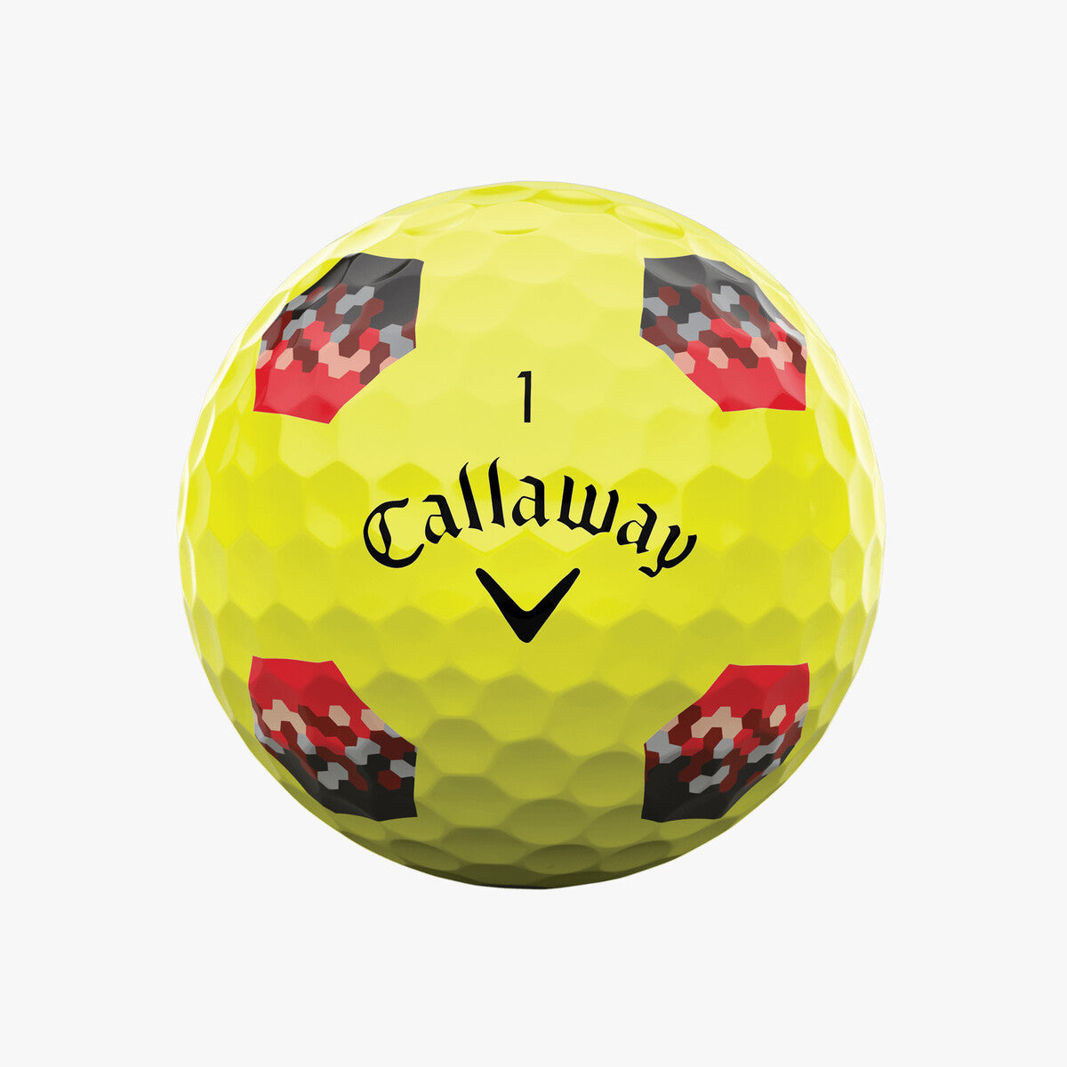 Callaway Chrome Tour TruTrack Yellow - Black & Red 2024 Golf Balls