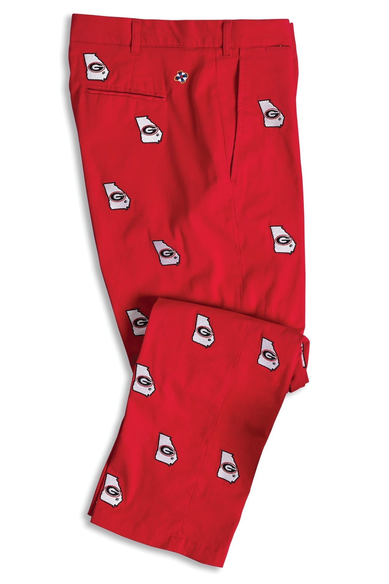 Collegiate Stretch Twill Pant Bulldog Red with UGA