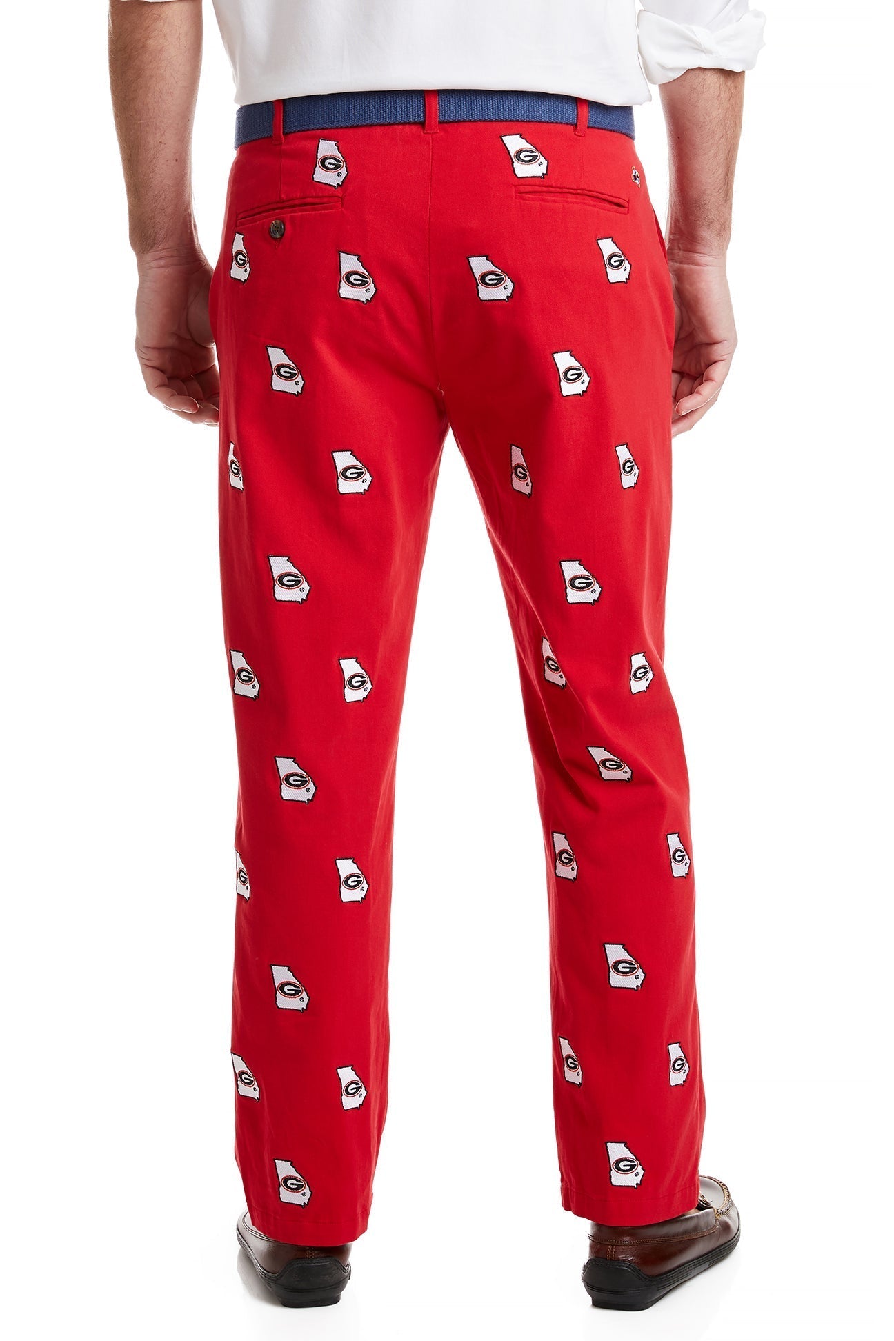 Collegiate Stretch Twill Pant Bulldog Red with UGA