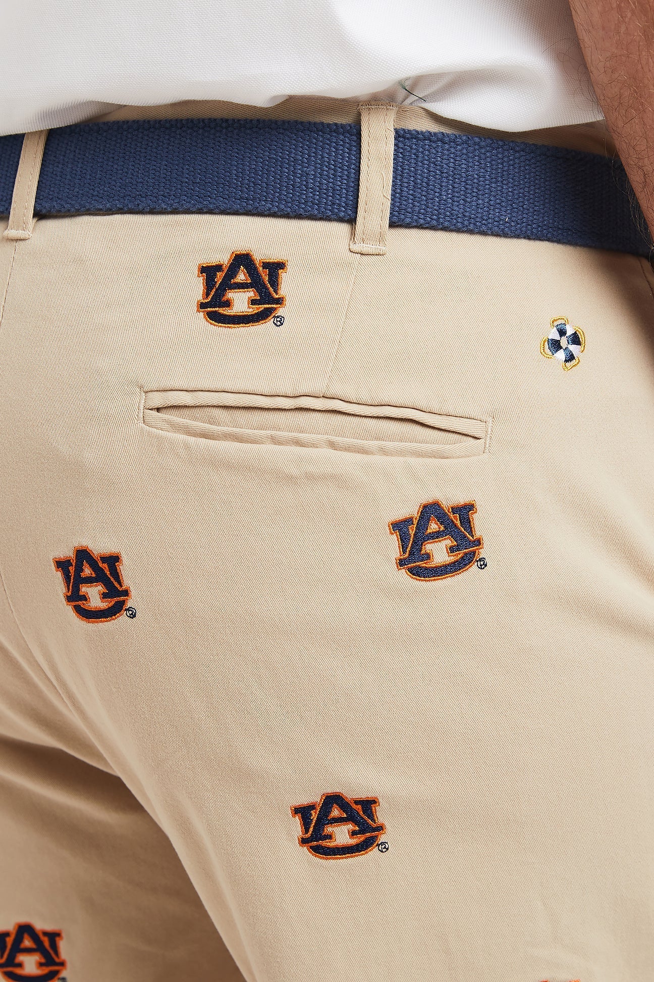 Collegiate Stretch Twill Pant Khaki with Auburn