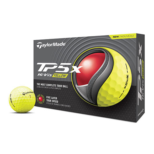 TaylorMade TP5x Hi-Vis Yellow 2024 Golf Balls